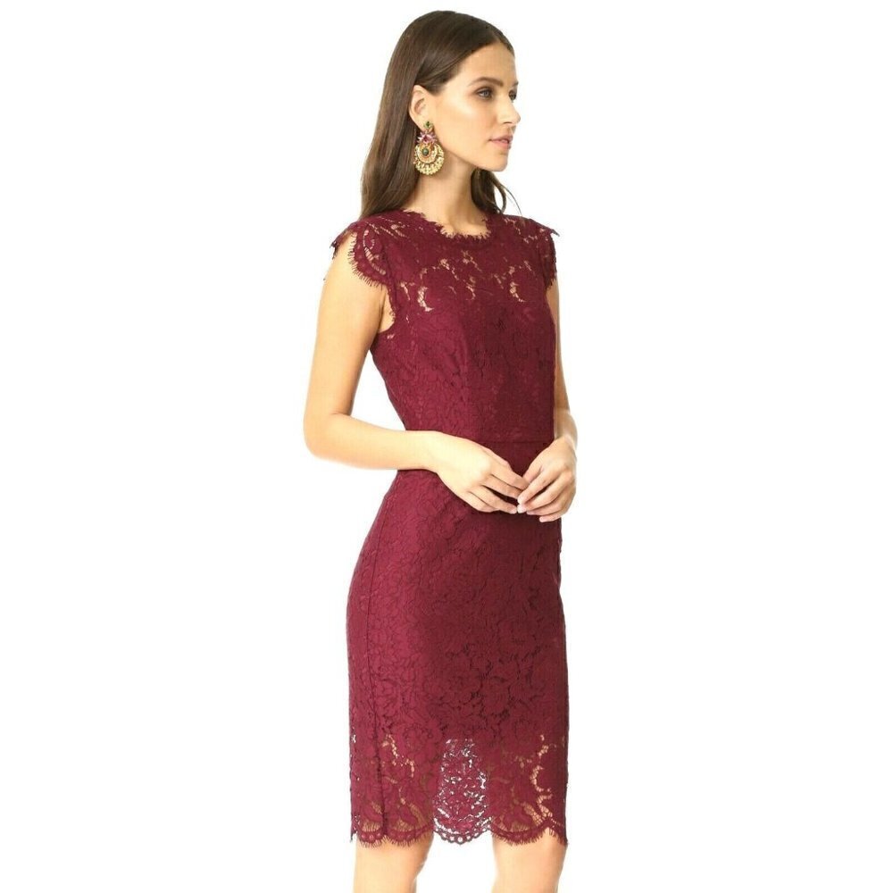 RACHEL ZOE Maroon Lace Formal Suzette Dress, Size 6